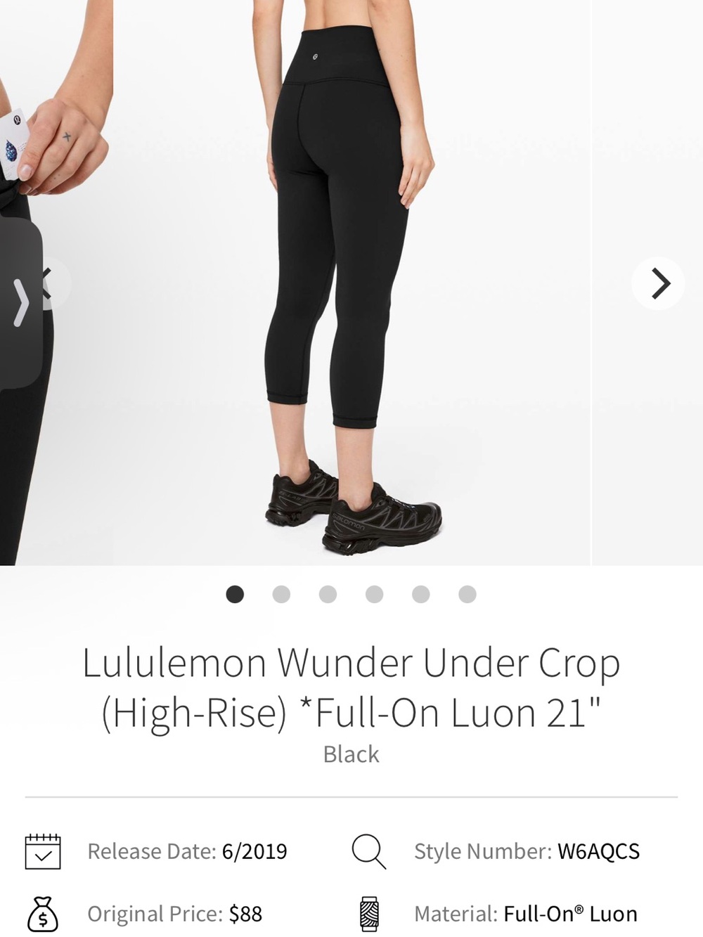 lululemon athletica Black High-Rise Crop Leggings